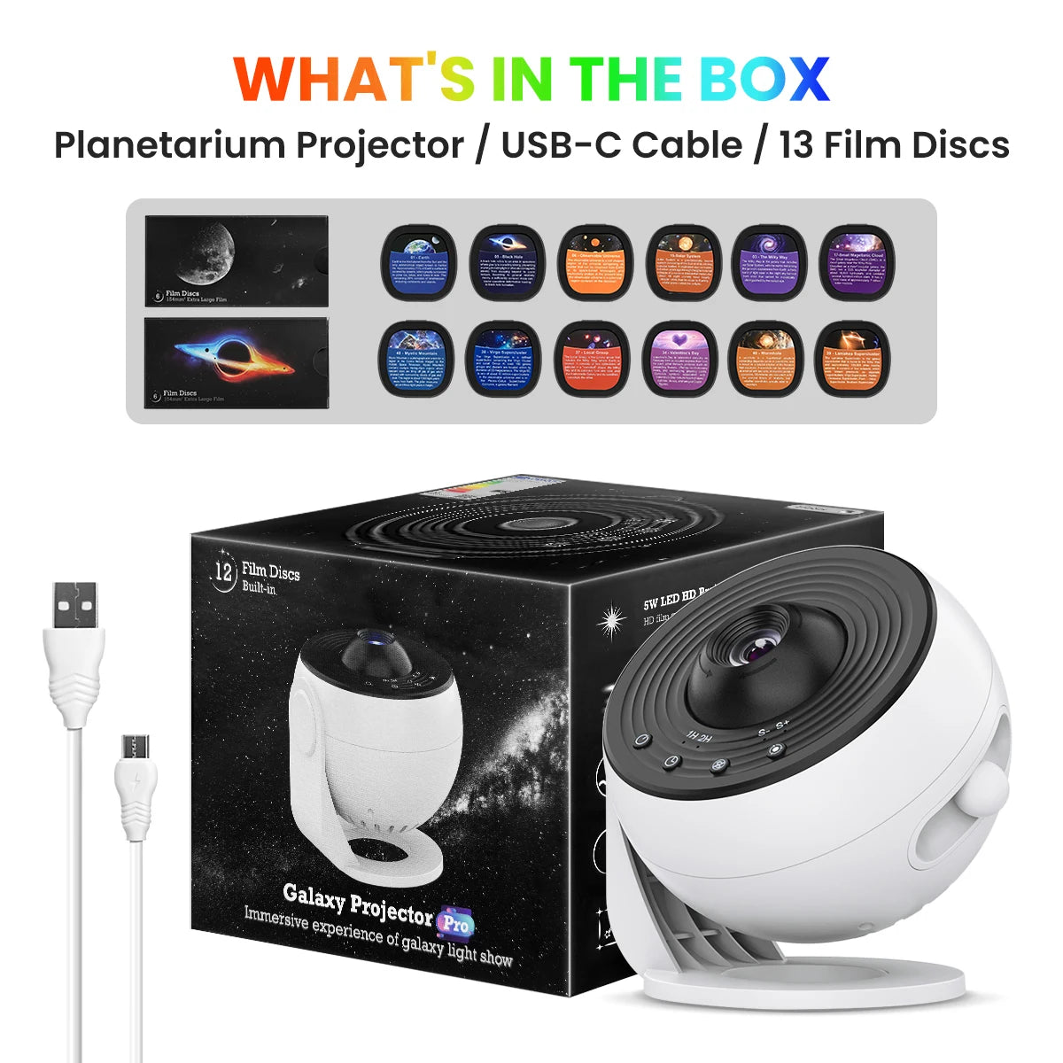 HD Starry Sky Galaxy Projection Lamp - LED Planetarium Night Light for Bedroom and Special Occasions