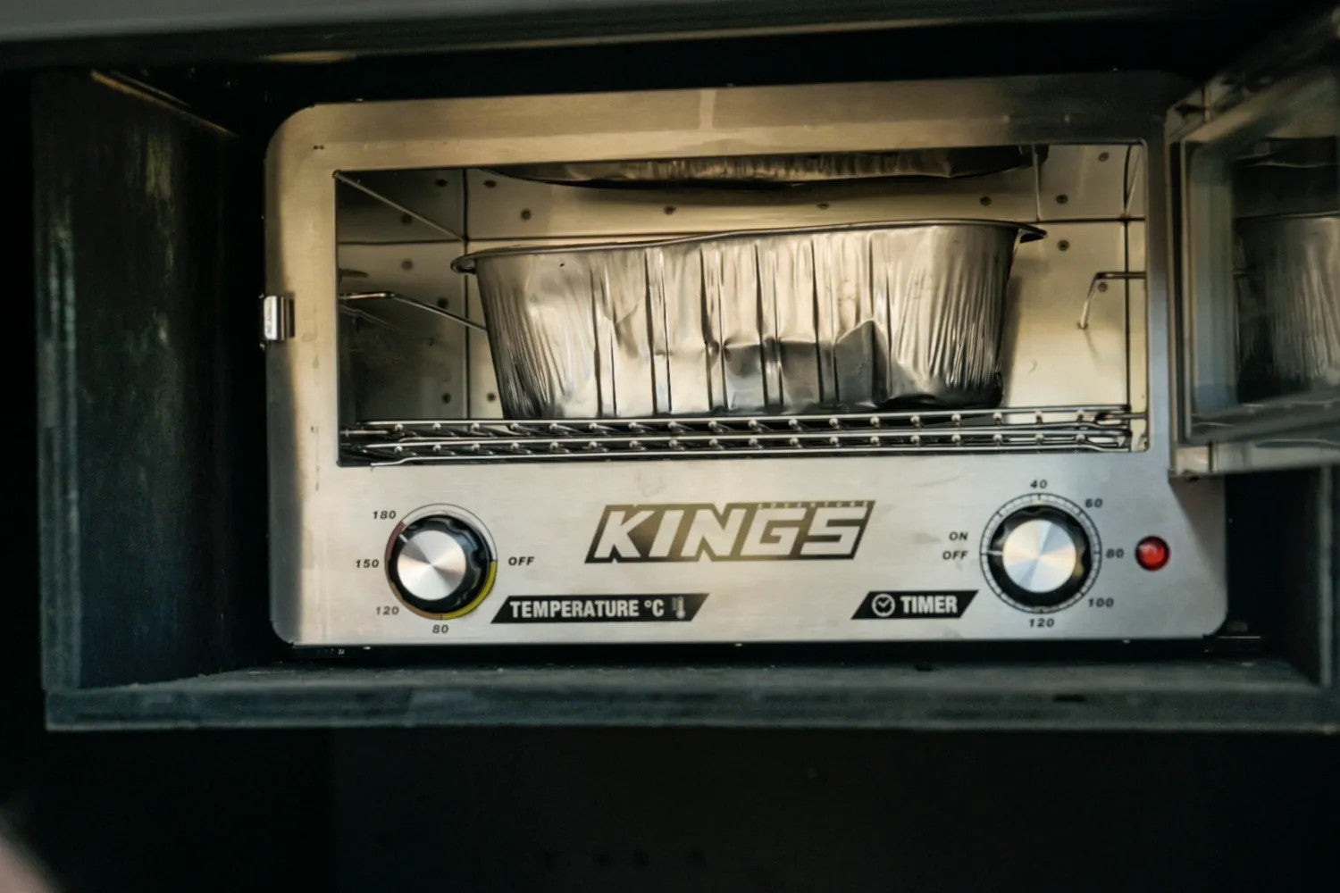 Adventure Kings Stainless Steel 12V Electric Camping Oven with Maximum Temperature of 180°C