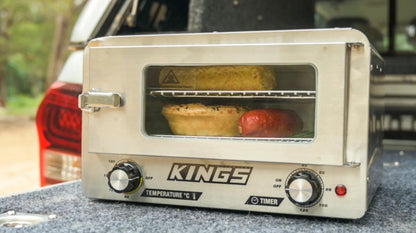 Adventure Kings Stainless Steel 12V Electric Camping Oven with Maximum Temperature of 180°C