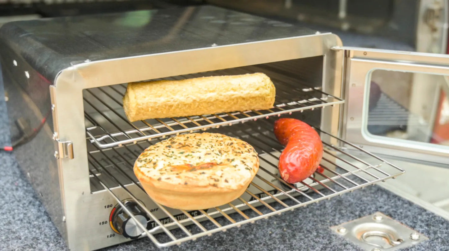 Adventure Kings Stainless Steel 12V Electric Camping Oven with Maximum Temperature of 180°C