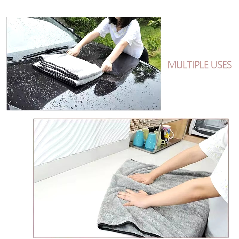 Premium Super Absorbent Microfiber Car Wash Towel - 100x40 cm Auto Cleaning Cloth for Efficient One-Time Drying