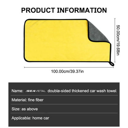 SEAMETAL Premium Microfiber Car Wash Towel for Detailing and Drying