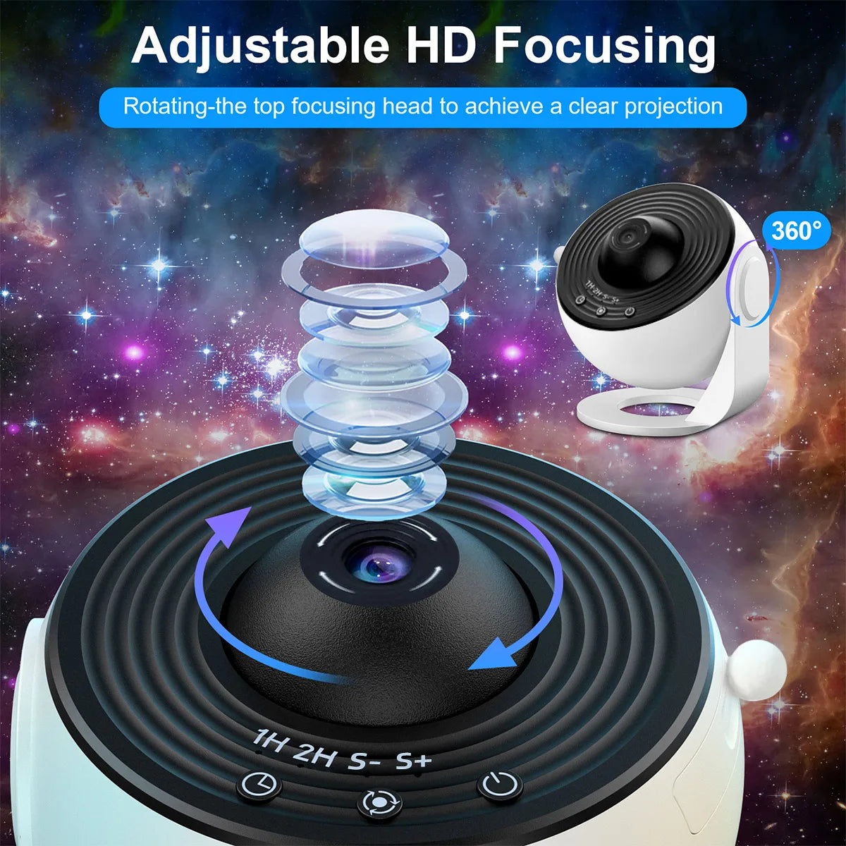 HD Starry Sky Galaxy Projection Lamp - LED Planetarium Night Light for Bedroom and Special Occasions