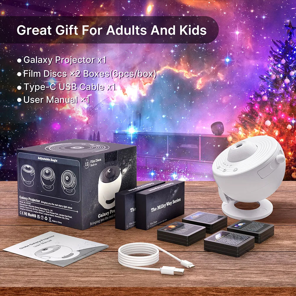HD Starry Sky Galaxy Projection Lamp - LED Planetarium Night Light for Bedroom and Special Occasions