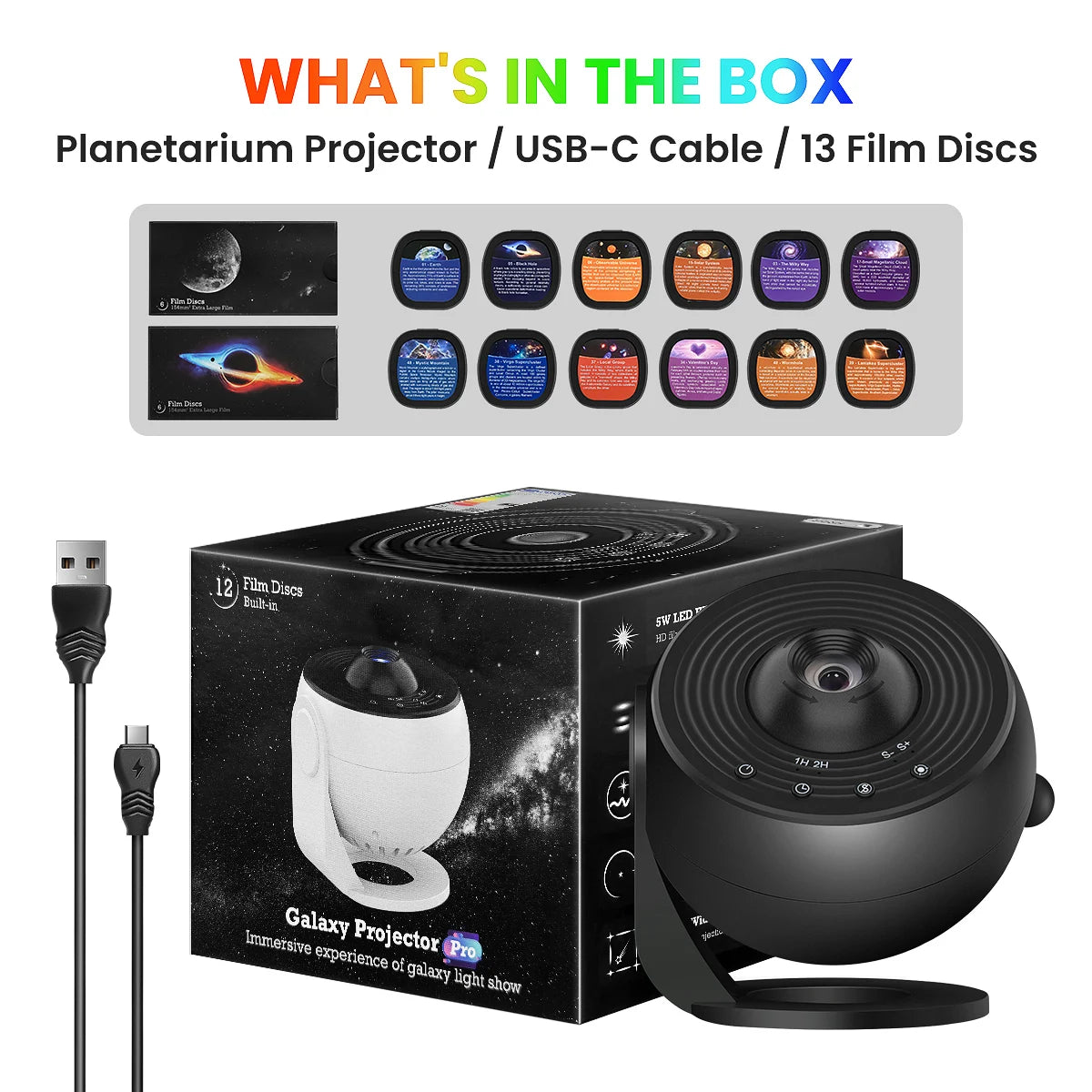 HD Starry Sky Galaxy Projection Lamp - LED Planetarium Night Light for Bedroom and Special Occasions