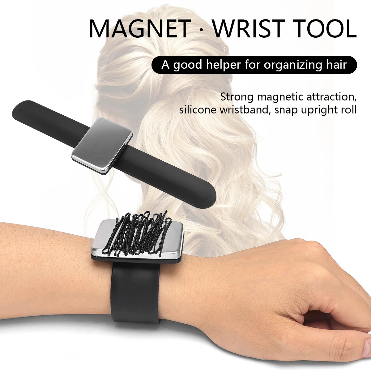 Professional Magnetic Pincushion and Silicone Wristband for Sewing and Hairstyling Applications
